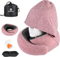 Vzpeun Travel Pillow - Hooded Neck Pillow Airplane Memory Foam Filling for Plane, Cars Sleeping, Road Trip, Long Flights, Portable Plane Ac…