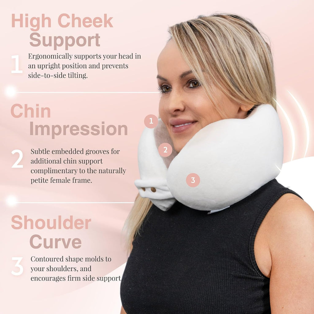 Women's Small Fitted Neck Pillow for Traveling, Memory Foam Travel Pillow, Travel Neck Pillows for Airplanes, Travel Essentials for…