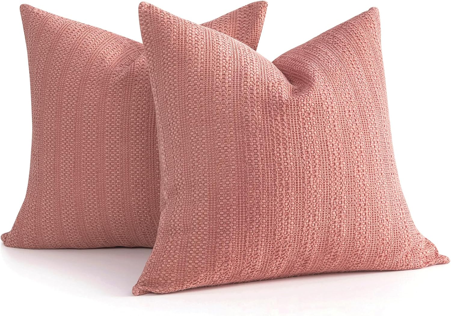 Cocoploceus 26x26 Pillow Covers Boho Euro Shams Set of 2 Decorative Throw Pillow Covers Cotton Large Square Pillowcase for Couch Bed, Coral…