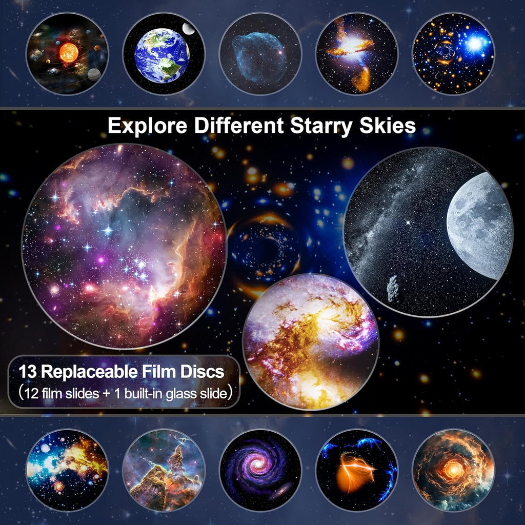 Planetarium Projector Pro for Bedroom, 13 in 1 Star Projector Galaxy Light, Ceiling Night Light Milky Way Mood Lighting with Timer, LED…
