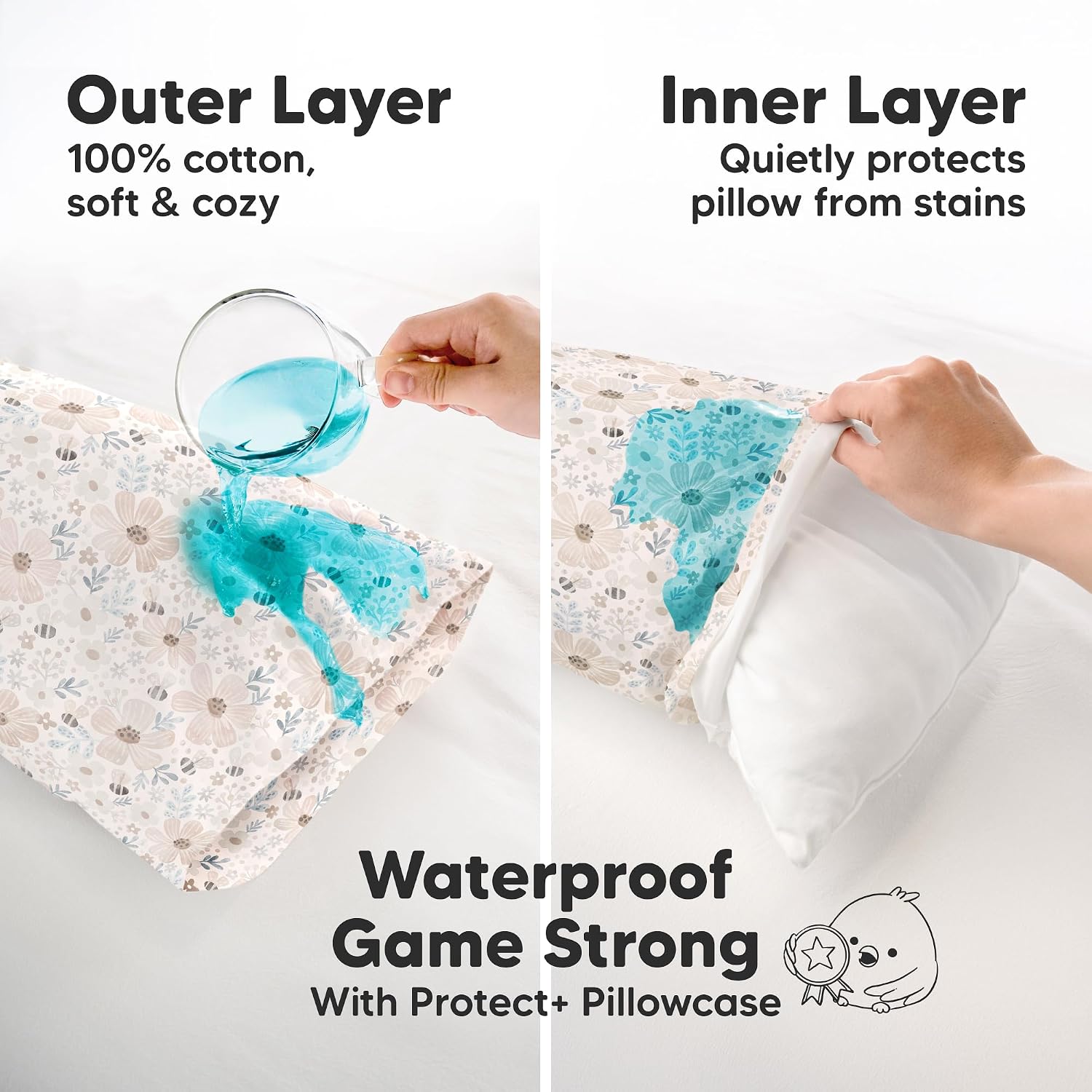 KeaBabies 13 x18 Toddler Pillowcase, Waterproof - Soft Waterproof Toddler Pillow Protector Cover for Kids, Boys, Girls, Durable Machine…