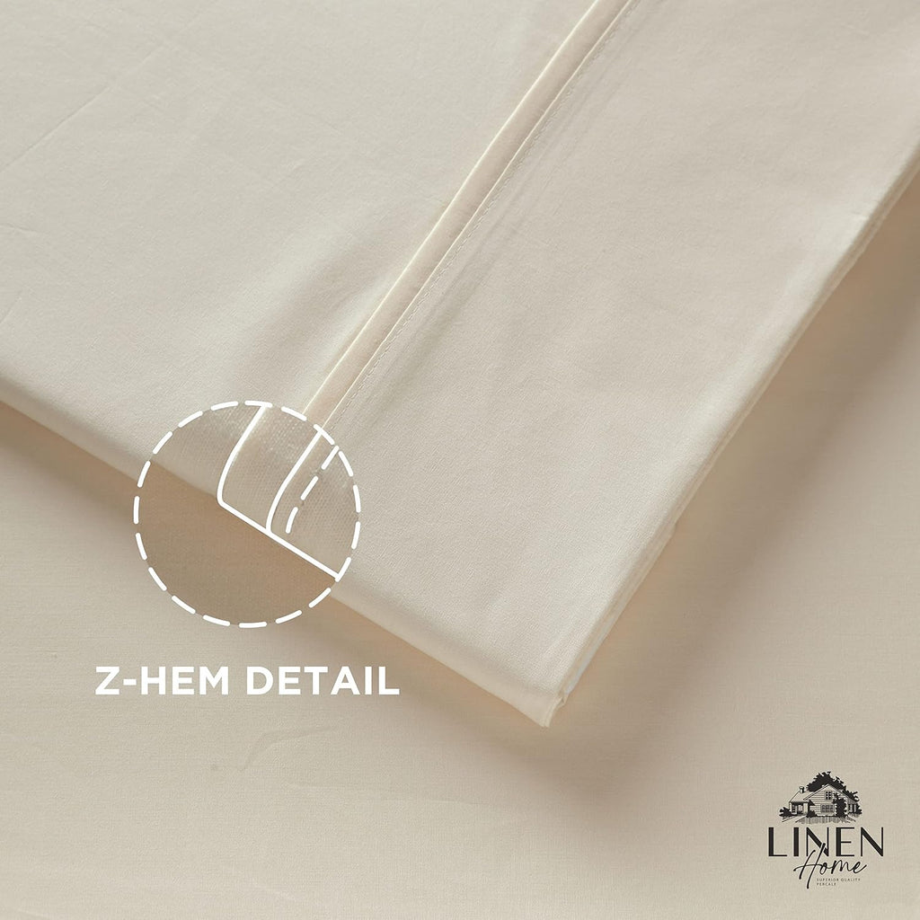 100% Cotton Percale Pillowcases Standard/Queen Size, Set of 2 - Combed Cotton Pillow Cases 20x30, Crisp & Cooling, Breathable, No Pilling…
