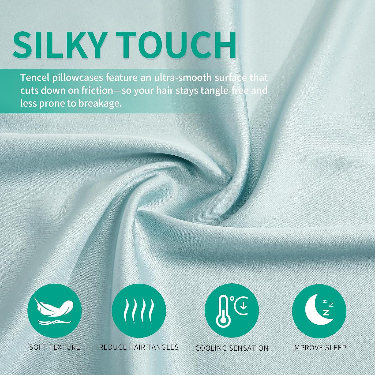 Stnomyhome 100% Eucalyptus Tencel Lyocell Cooling Pillowcase Set of 2, Moisture Wicking, Temperature Regulating, Soft &Smooth Sateen Pillow…