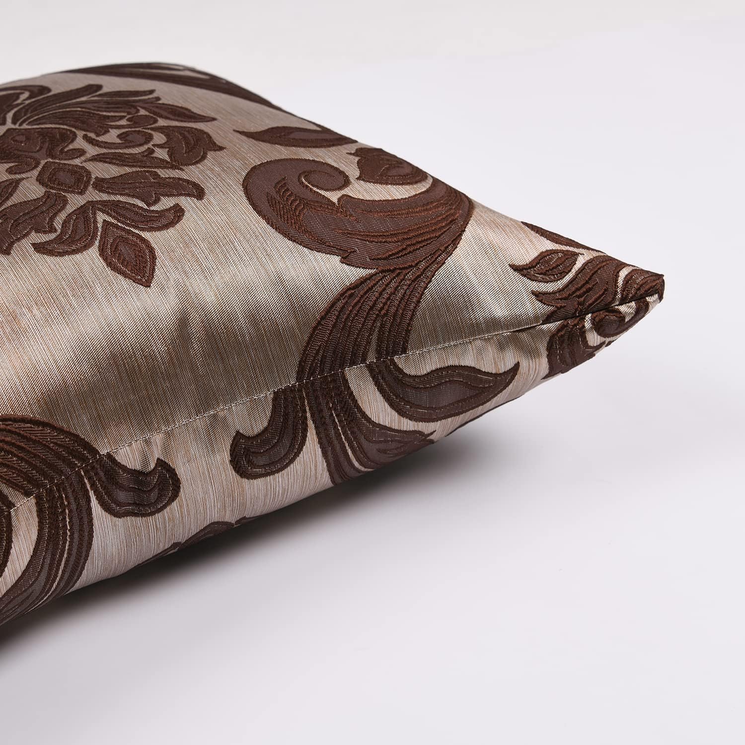 NAPEARL Throw Pillow Covers-Set of 2 Cushion Covers with Jacquard Patterns, Brown Decorative Pillowcase for Couch, Sofa, Bed, Attractive…