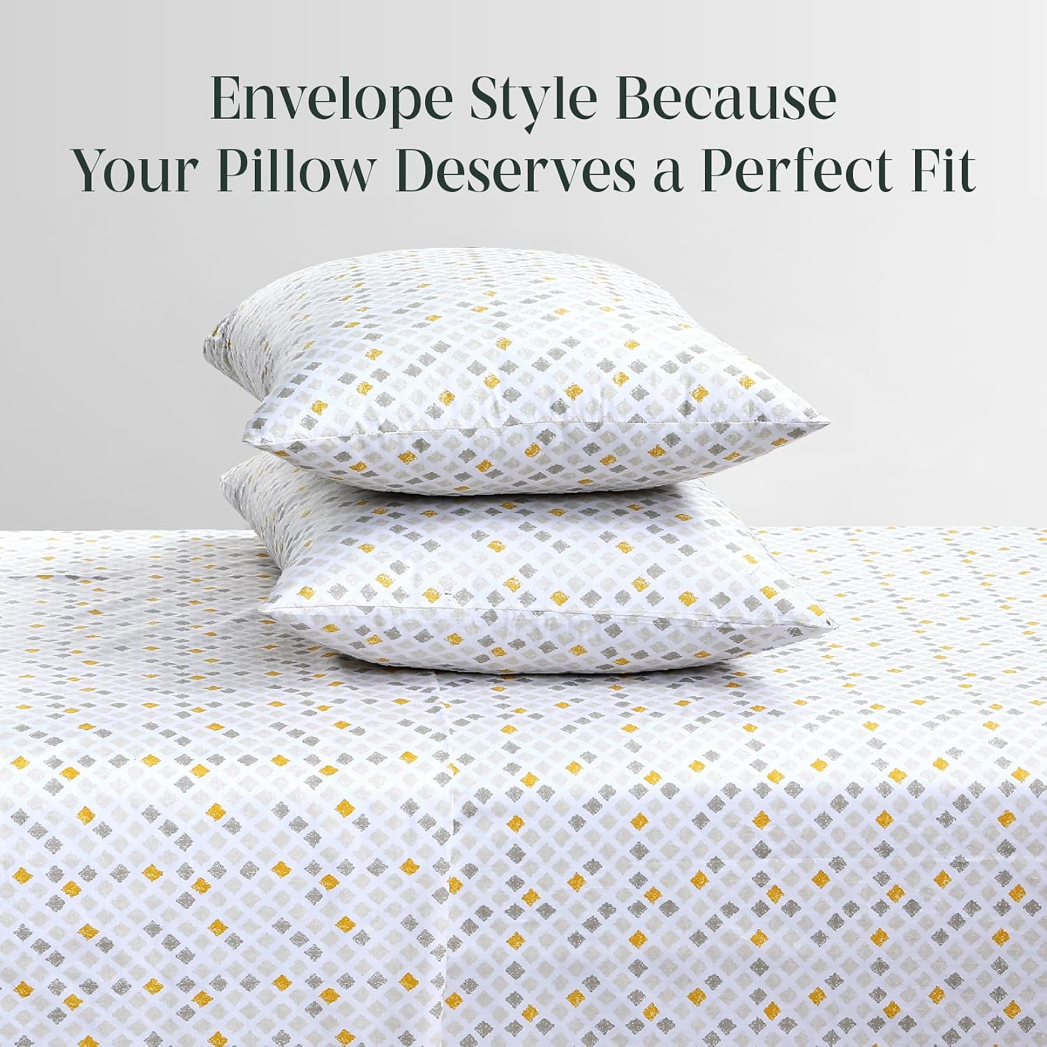 FEATHER & STITCH NEW YORK 100% Cotton 2 Piece King Pillow Cases, 300TC Ultra-Soft Pillowcases with Envelope Closure, Wrinkle- Fade- Stain…