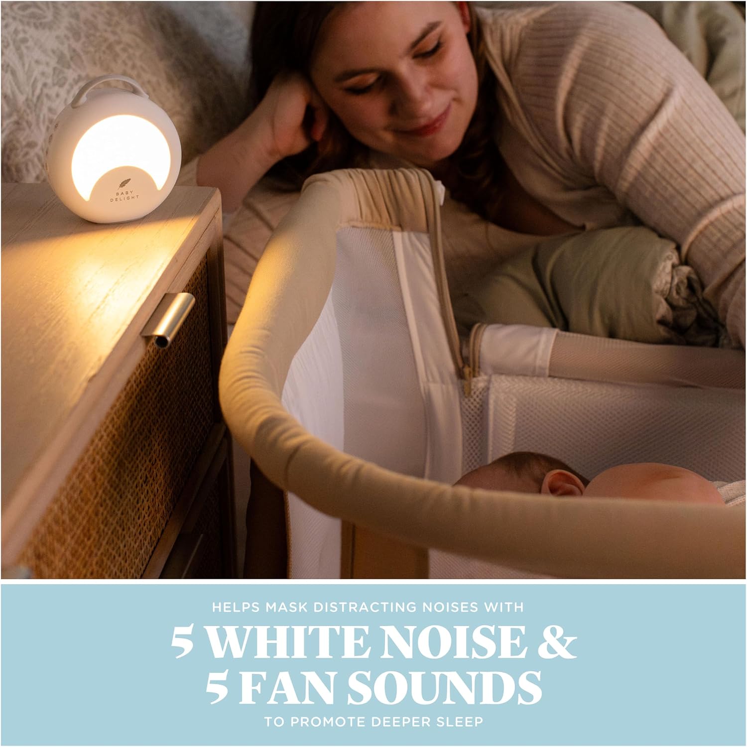BabyDelight Baby Delight Dewdrop White Noise Sound Machine | Portable Travel Nightlight | 30 Sleep Sounds | Lullabies, Nature Sounds, White…