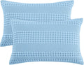 Phf Waffle Weave Pillow Shams Queen Size, 2 Pack 100% Cotton Pillowcases 20" x 30", No Insert, Soft & Breathable Aesthetic Woven Pillow Cas…