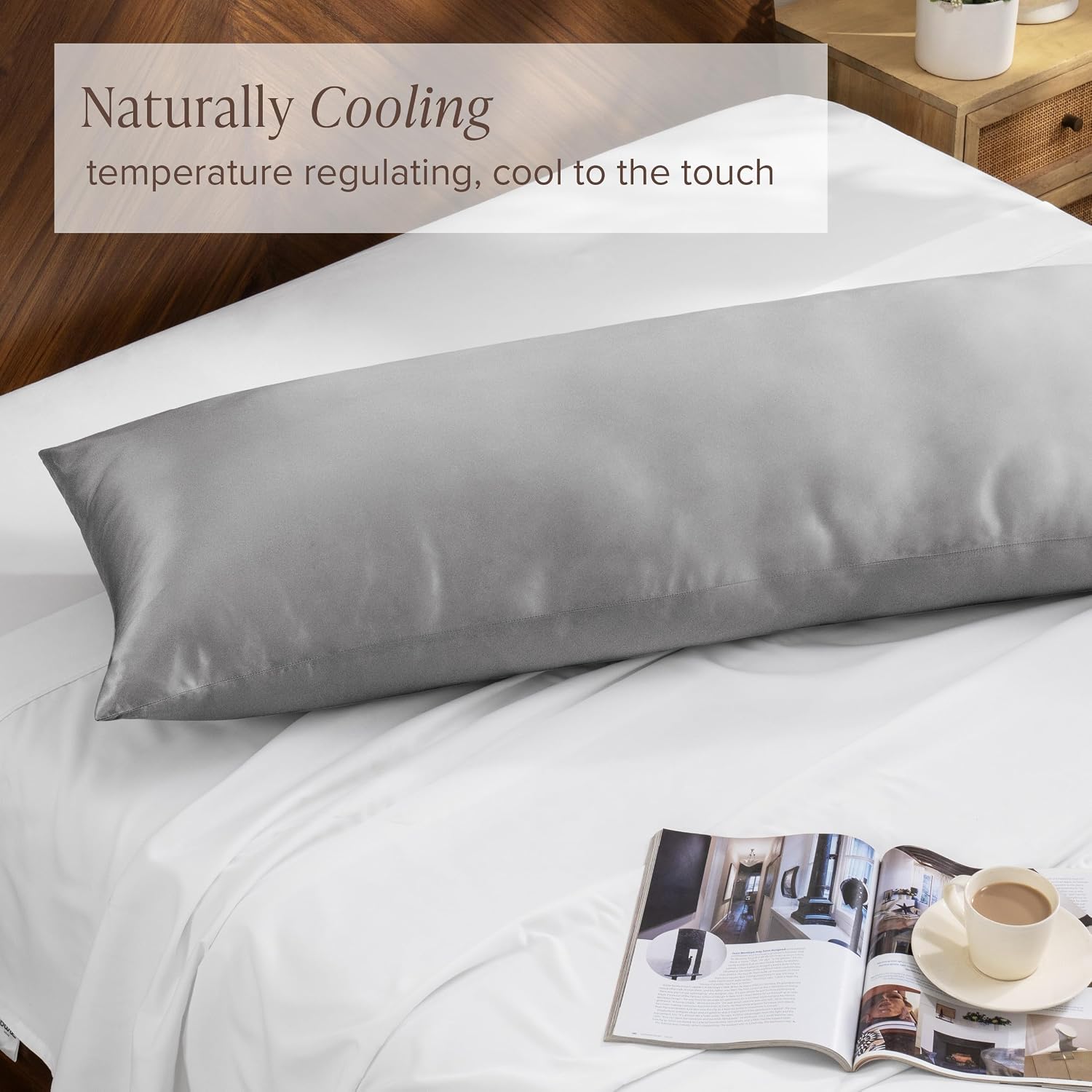 BareHome Bare Home 100% Rayon Made from Bamboo Luxury Body Size Cooling Pillowcase - Breathable - Easy Fit - Soft Bedding & Pillowcases (Bo…