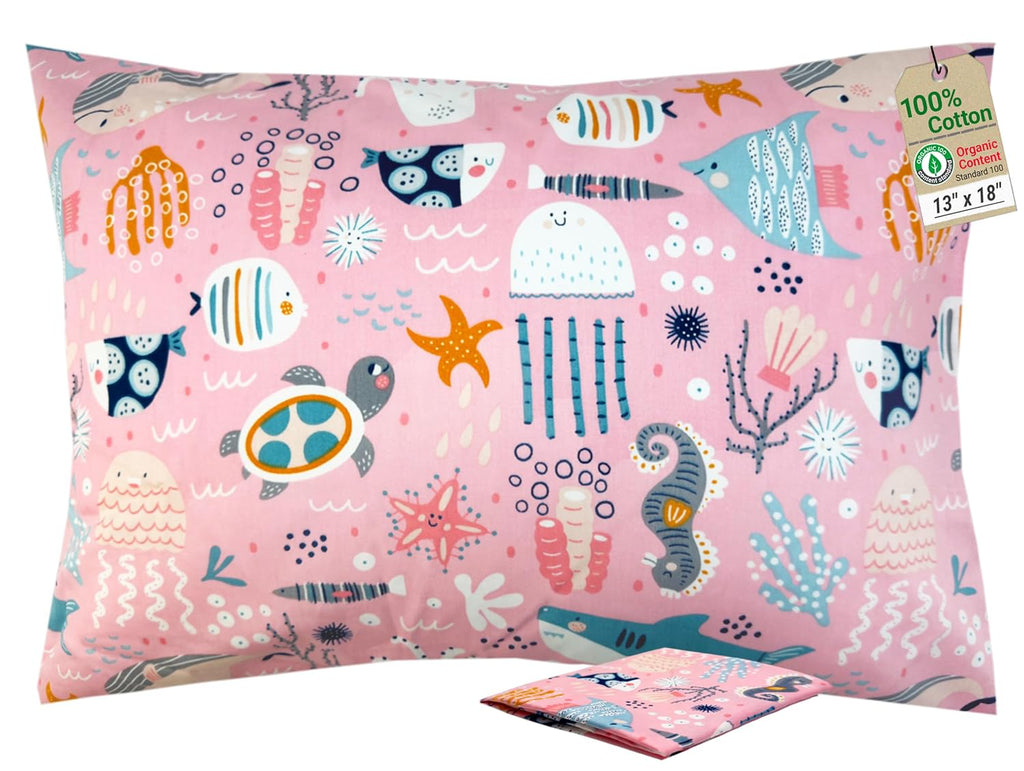 ZPECC-ABrandThatHasBeenFocusedOnBeddingFor20Years ZPECC Toddler Pillow with Pillowcase - 13x18 Organic Cotton Hypoallergenic Kids Pillow, B…