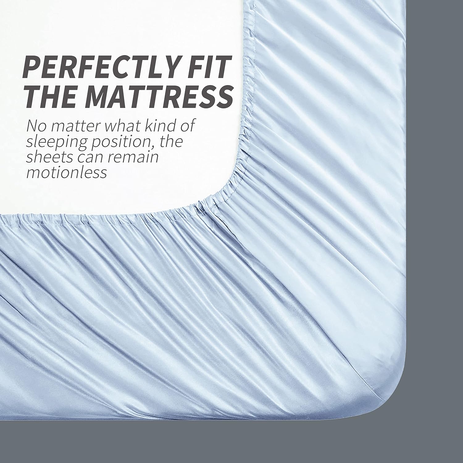 Cobedzy 4 Pieces Light Blue Satin Sheets Full Size Bed Set, Luxury Silky Satin Bedding Sheets Set with 1 Deep Pocket Fitted Sheet, 1 Soft F…