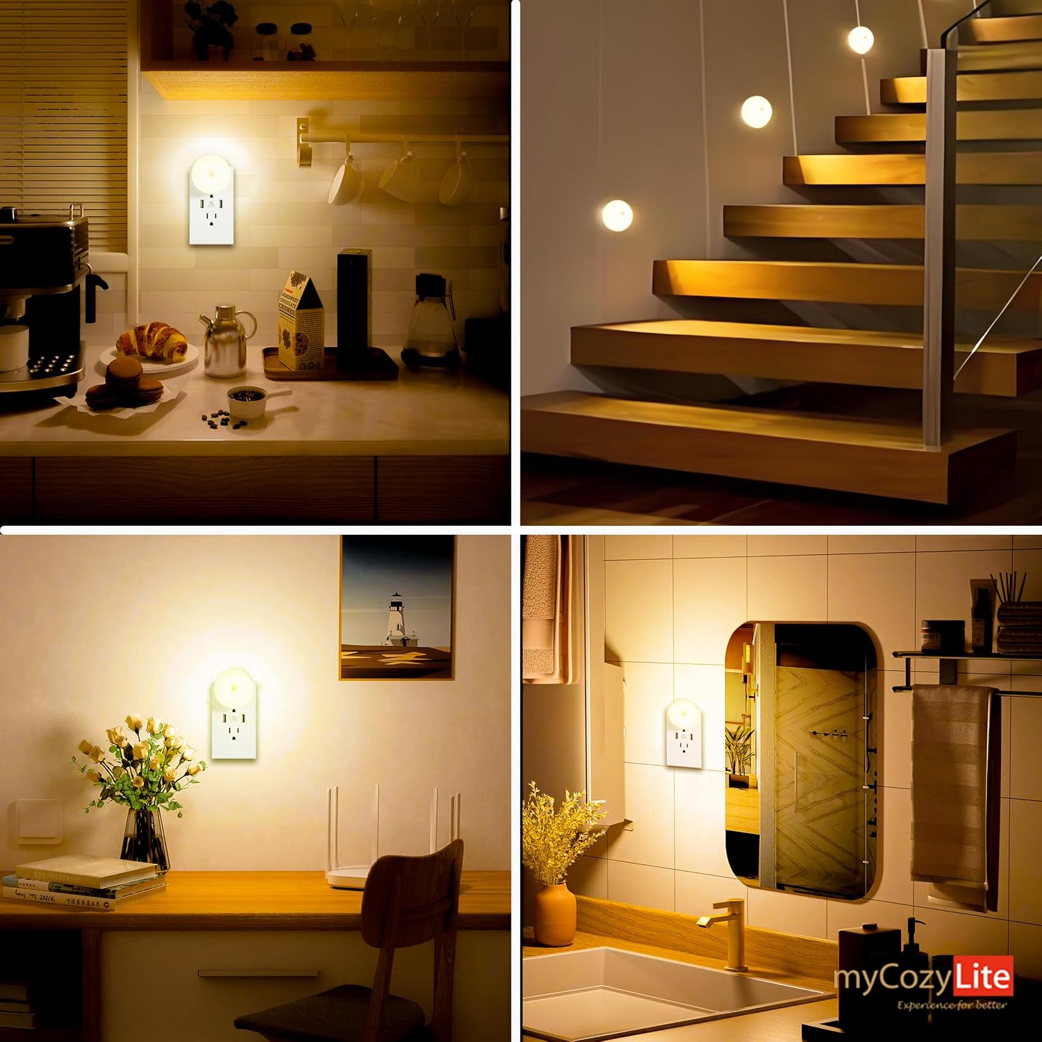 Motion Sensor Night Light, 2 Pack Motion Activated Night Light Plug in, Automatic ON OFF, 3200K Warm Hue, LED Nightlights Plug into Wall…