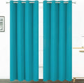 Lemomo Teal Thermal Blackout Curtains/52 x 95 Inch/Set of 2 Panels Room Darkening Curtains for Bedroom 95 Inch silver