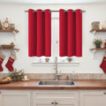 YoungsTex Red Blackout Curtains 40 Inches Length for Short Window - Thermal Insulated Drapes with Grommet Room Darkening for Kitchen Bedroo…