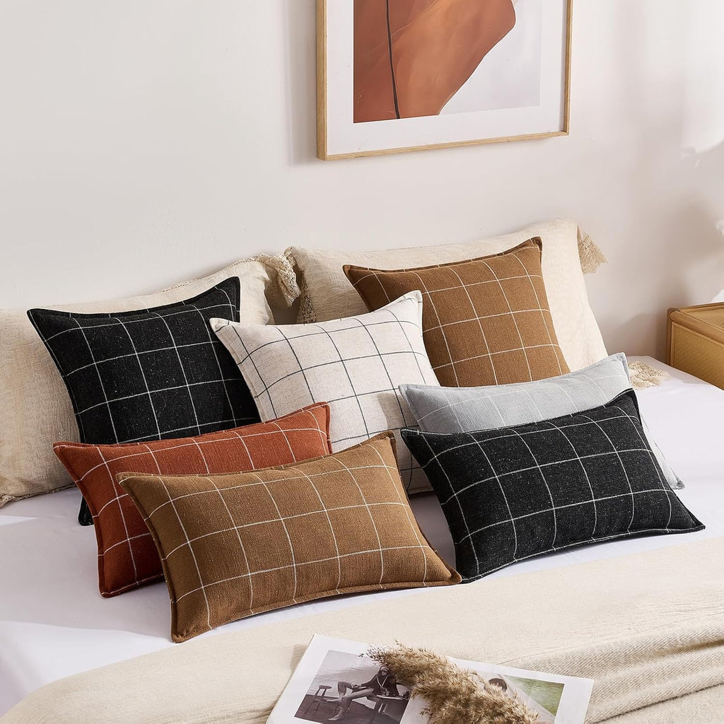 Brown Long Lumbar Body Pillow Cover 14x36 Pack of 1, Chocolate Brown Long Decorative Pillow for Bed 14 x 36, Tan Throw Pillows Chenille…