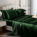 Horbaunal 4 Piece Satin Sheet Set Twin Size Luxury Silky & Soft Emerald Green Satin Twin Bed Sheet Set with 16" Deep Pocket, 1 Fitted Sheet…
