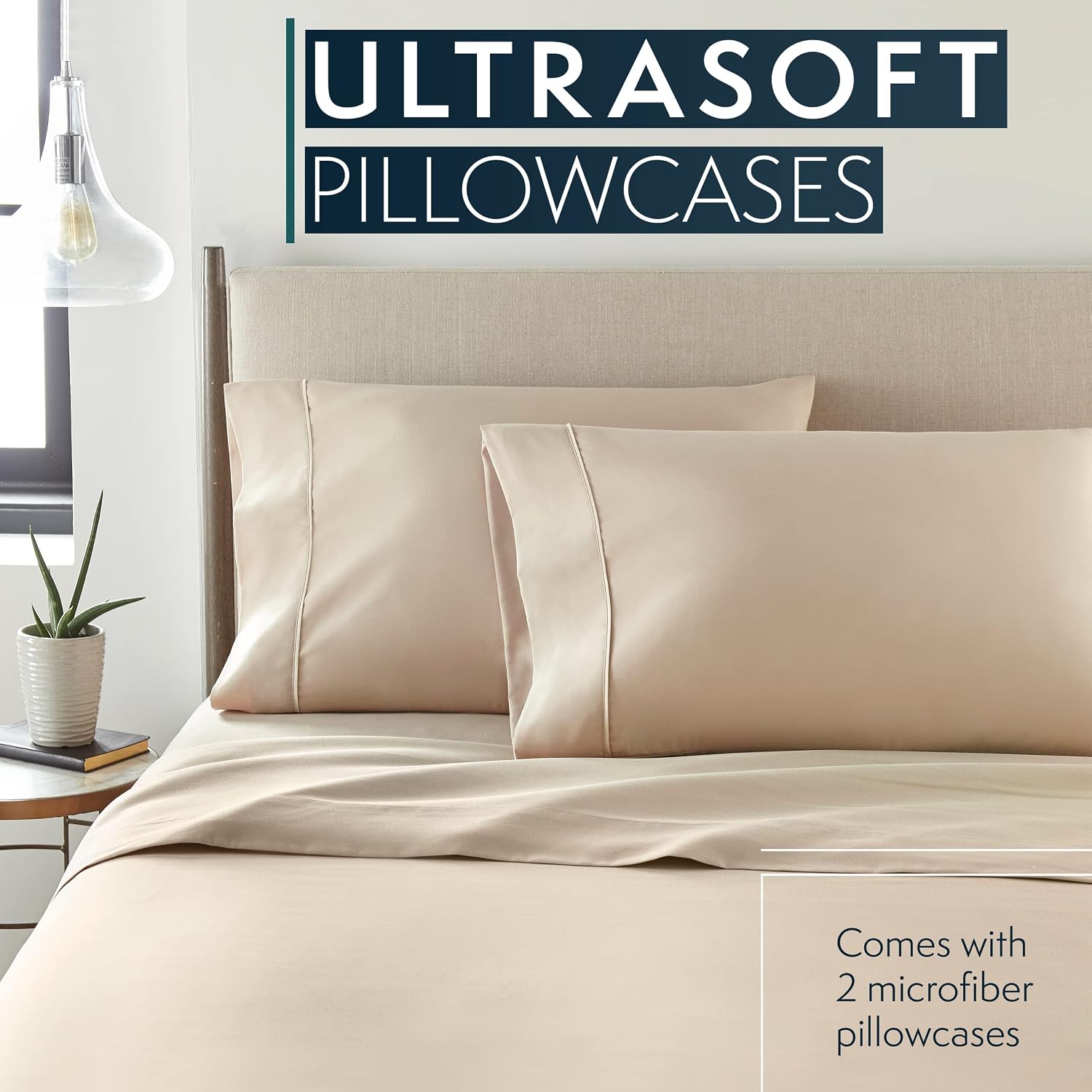 HCCollection HC Collection Pillow Cases Standard Size/Queen Size Set of 2- Microfiber, Extra Soft Pillowcases - easy maintenance &…