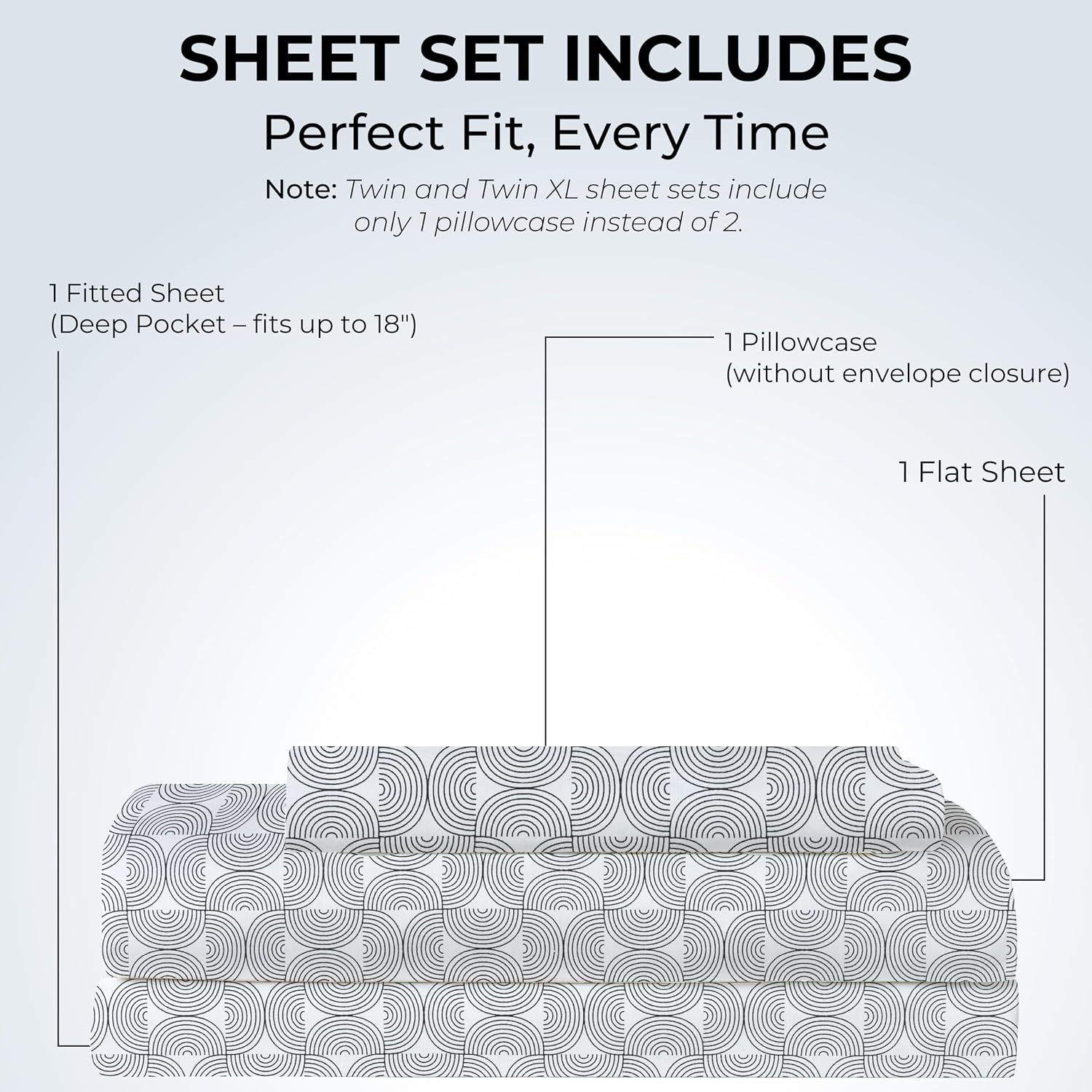 Twin XL Fitted Sheet with 18" Deep Pockets, Flat Sheet - Percale Weave Natural - Breathable 100% Cotton Bedding, 1 Fitted Sheet + 1 Flat…