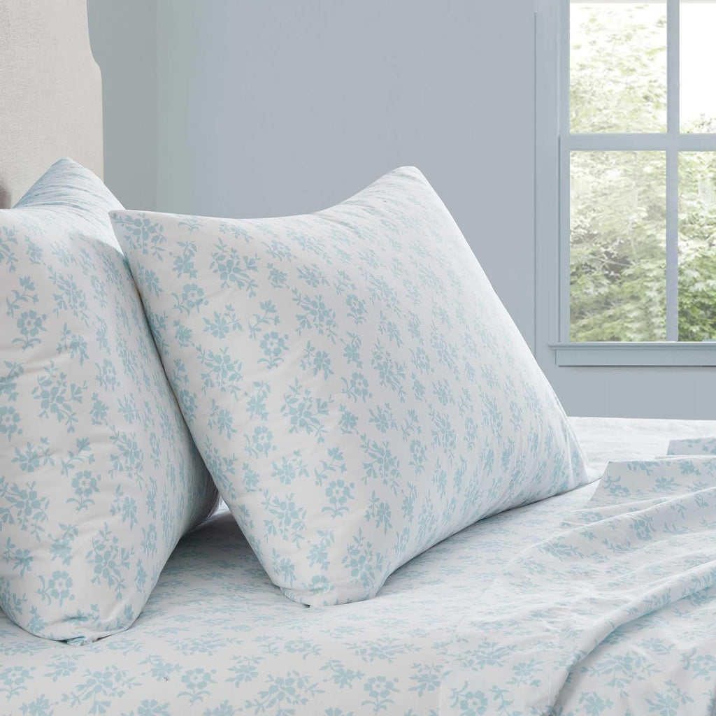 MarthaStewart Martha Stewart - Full Size Sheets Set, Crisp & Tailored Cooling Sheets w/a Naturally Smooth Cotton Percale Lightweight Feel -…