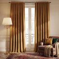 Nicetown Gold Brown Velvet Curtains 120 inch Length 2 Panels, Rod Pocket & Back Tab Room Darkening Window Treatments Winter Curtains for Li…