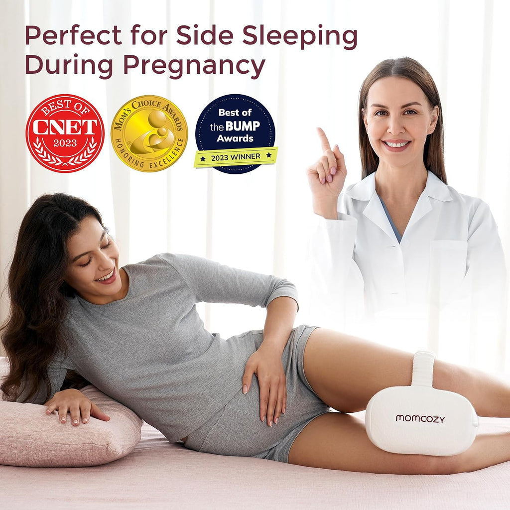 Momcozy Knee Pillow for Side Sleepers, Soft Memory Foam Support Spine Alignment Pregnancy Leg Pillow for Hips, Back, Sciatica Pain, Fixed S…
