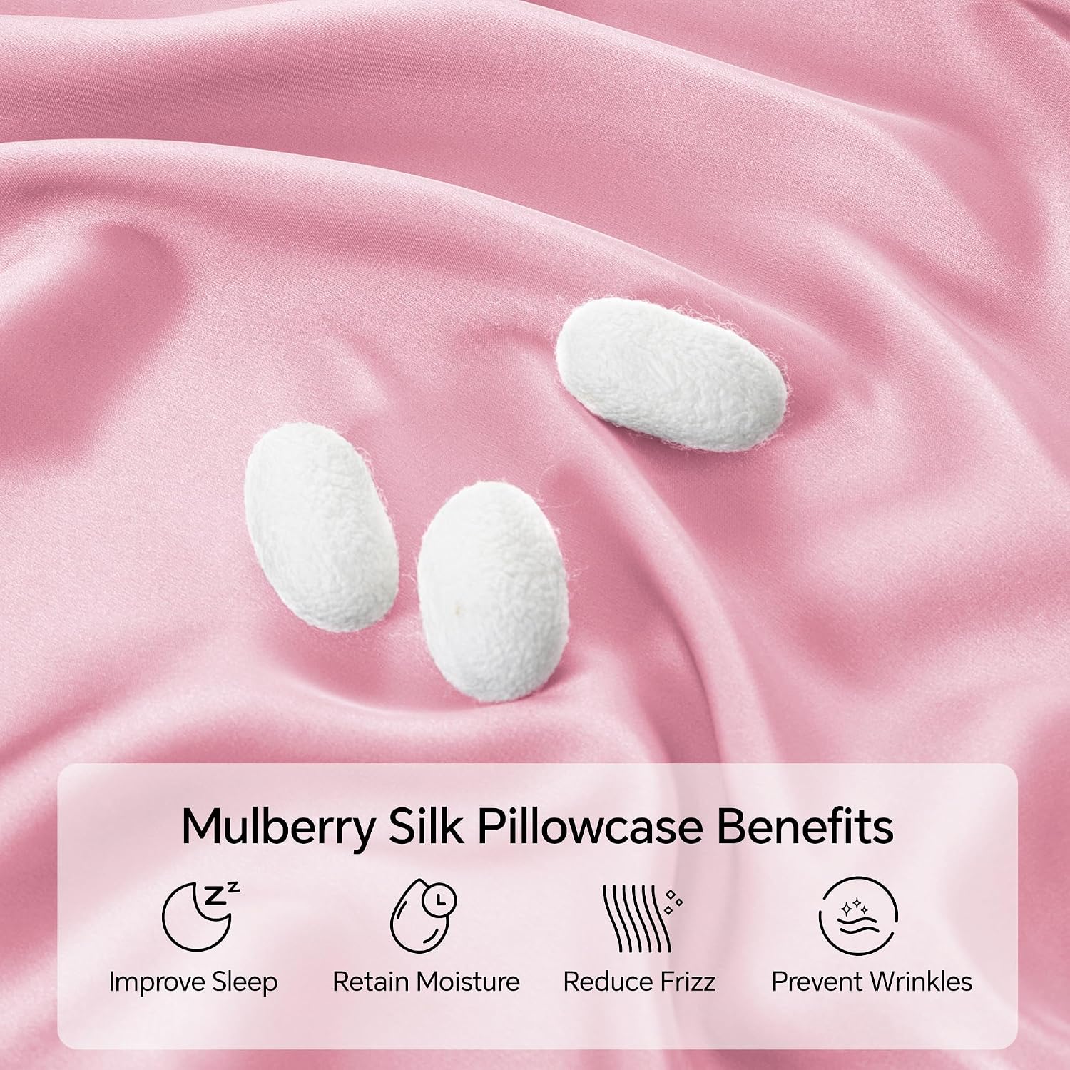 Infiixso Mulberry Silk Pillowcase for Hair and Skin, Silk Pillow Case Standard Size with Hidden Zipper 20x26 Inches, Extraordinary Smooth a…