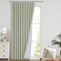 VisionHome Vision Home Soft Green Pinch Pleated Full Blackout Curtains Linen Blended Room Darkening Window Curtains 102 inch for Living Roo…