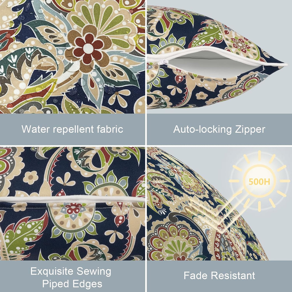 LVTXIII Outdoor Pillow Covers Set of 2, Patio Waterproof Throw Pillow Cases Fade Resistant Accent Pillow Covers for Spring Summer Garden…
