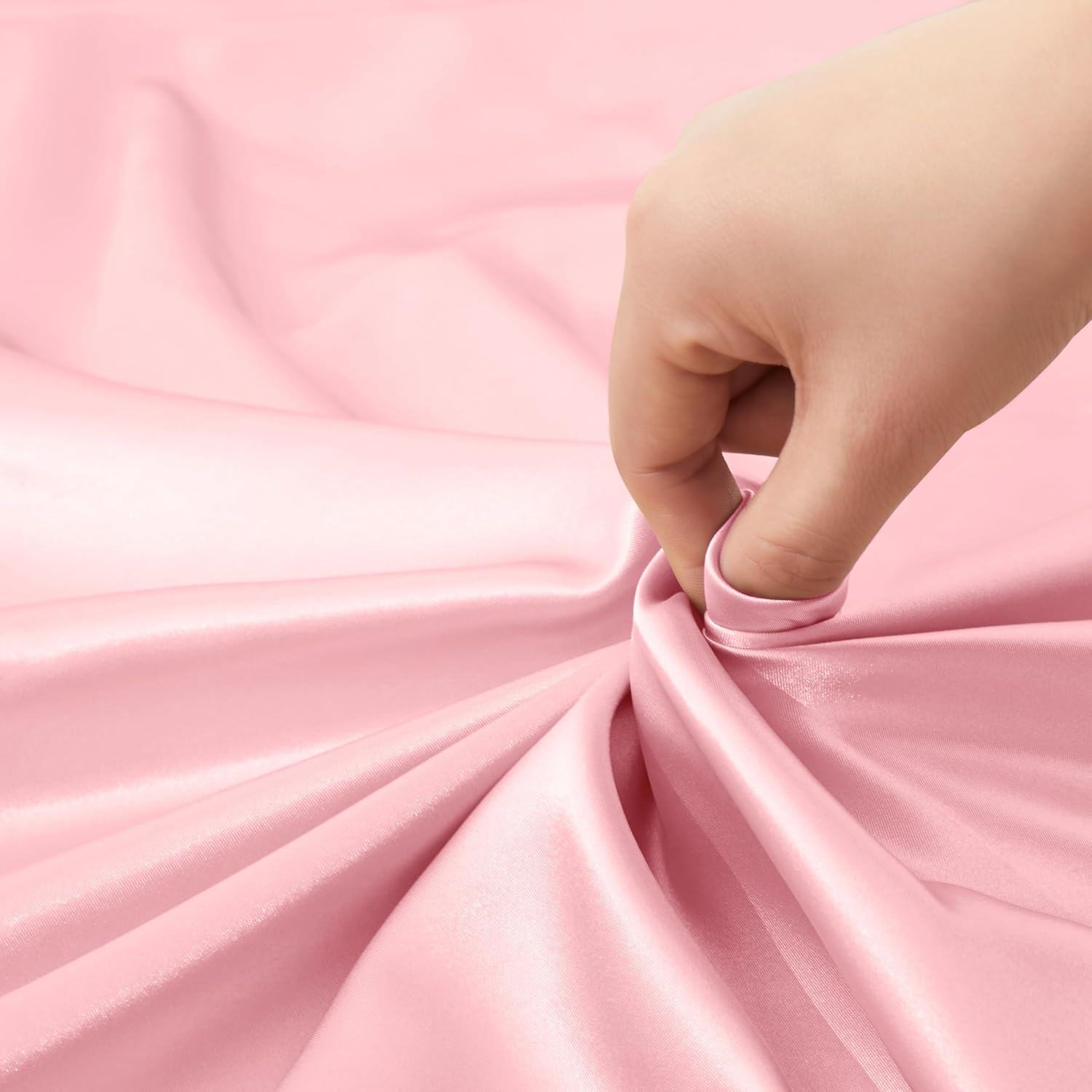 VACVELT 3pcs Pink Satin Sheets Twin Size Bed Set, 15 Inch Deep Pocket Silky Satin Sheet Set, Soft Satin Bedding Set Cooling & Luxury Bed…