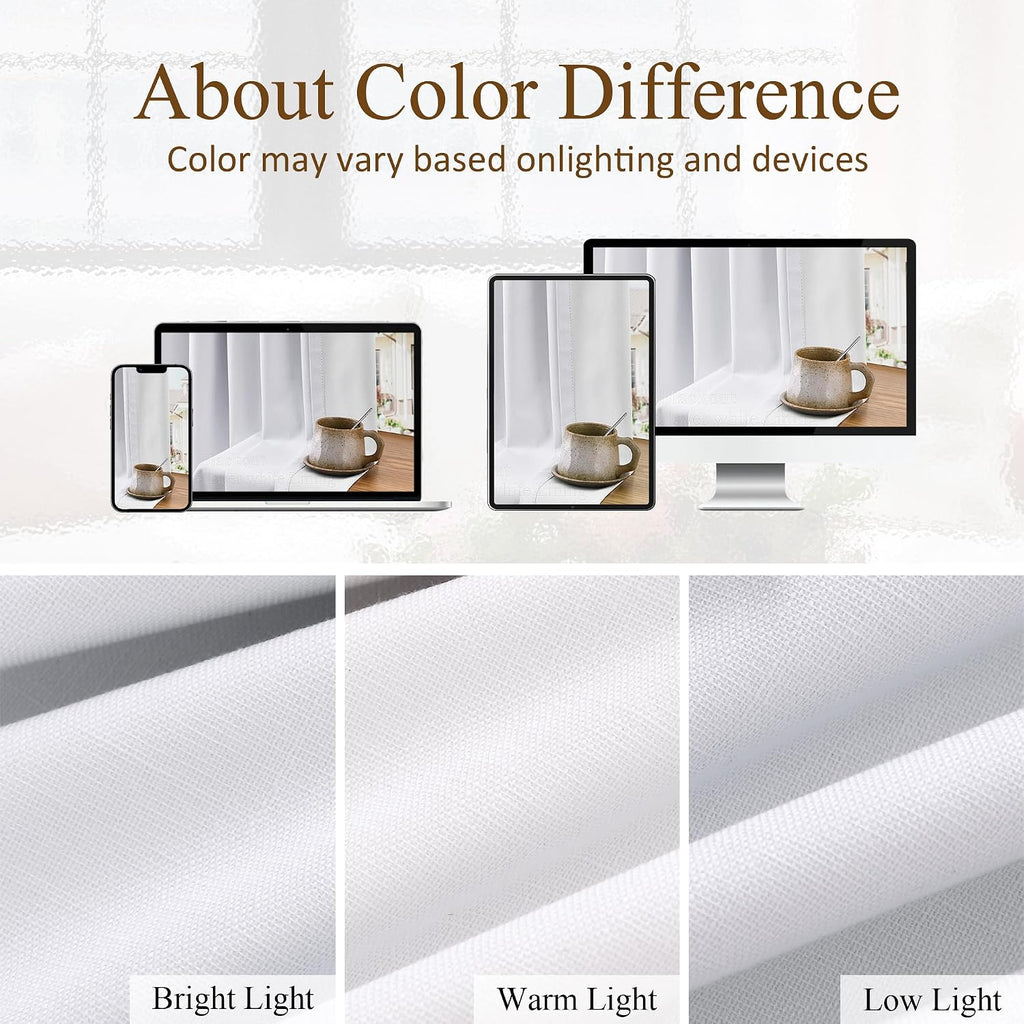 Boodii Snow White 96 Inch 100% Blackout Pinch Pleated Linen Curtains for Bedroom Living Room 2 Panels Set Farmhouse Back Tab Boho with Ther…