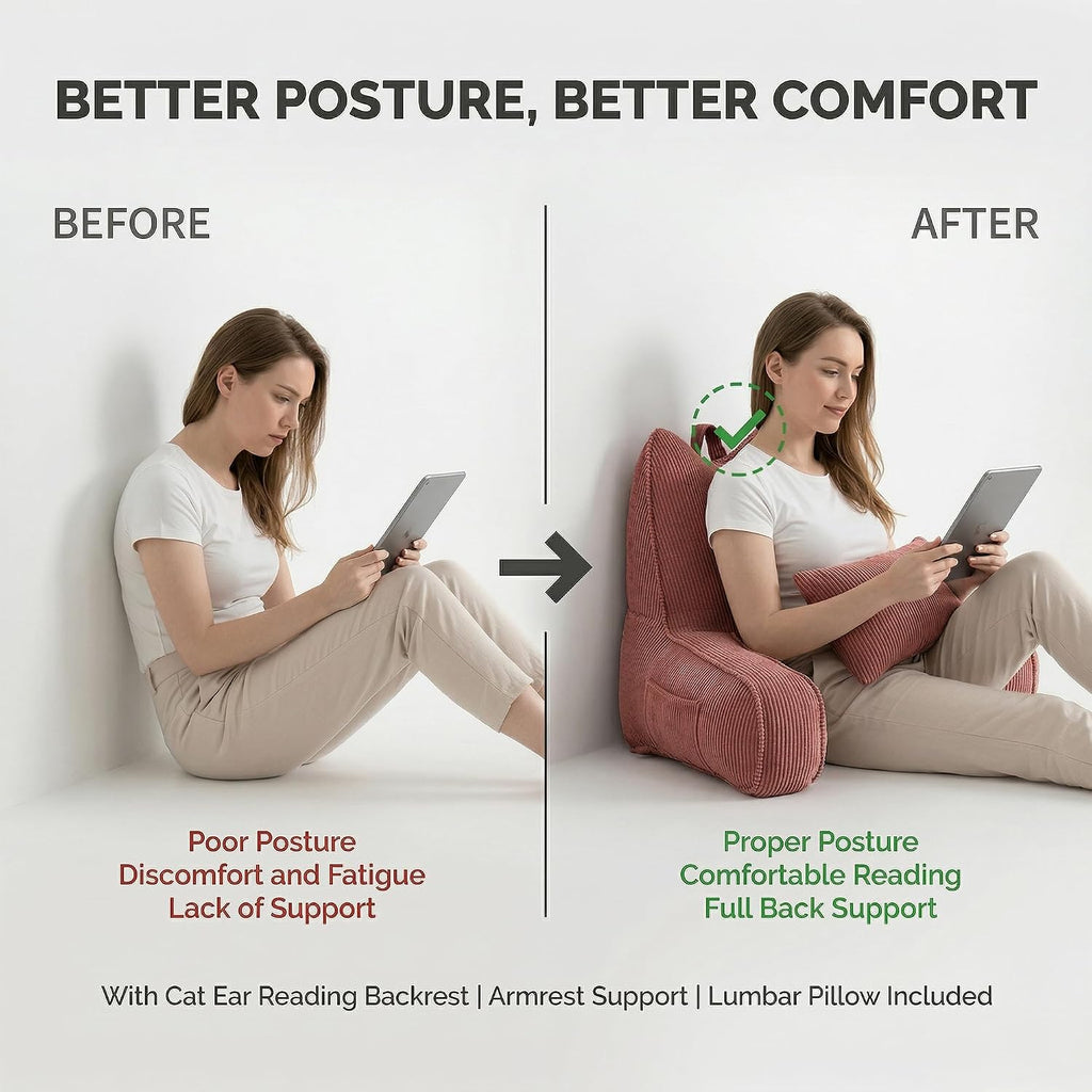 Ailuteie Patented Design Lounge Pillow with Arms for Couch & Bed, Extra Large Reading Pillow Backrest with Detachable Lumbar Support, Sitti…