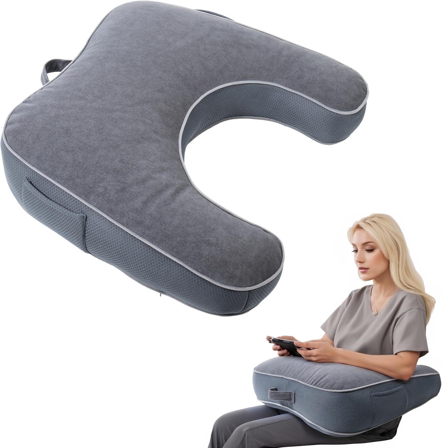 Reading Pillow for Gaming, Gaming Pillow for Lap, Crochet Pillow for Lap Support, Arm Support Pillow for Adult Crocheting, Working or…