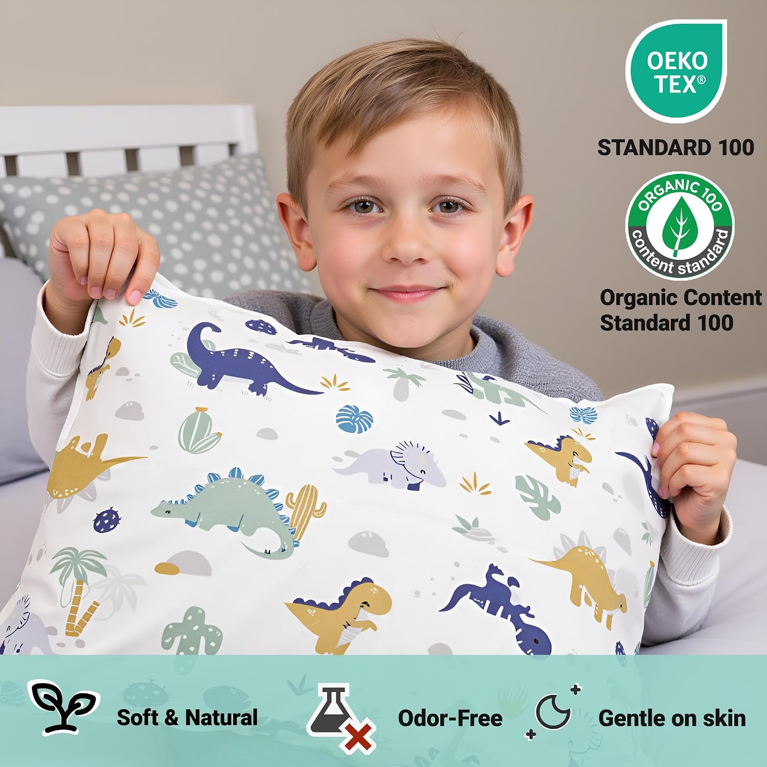 ZPECC-ABrandThatHasBeenFocusedOnBeddingFor20Years ZPECC Toddler Pillow with Pillowcase - Organic Cotton Hypoallergenic Kids Pillow, Baby Es…
