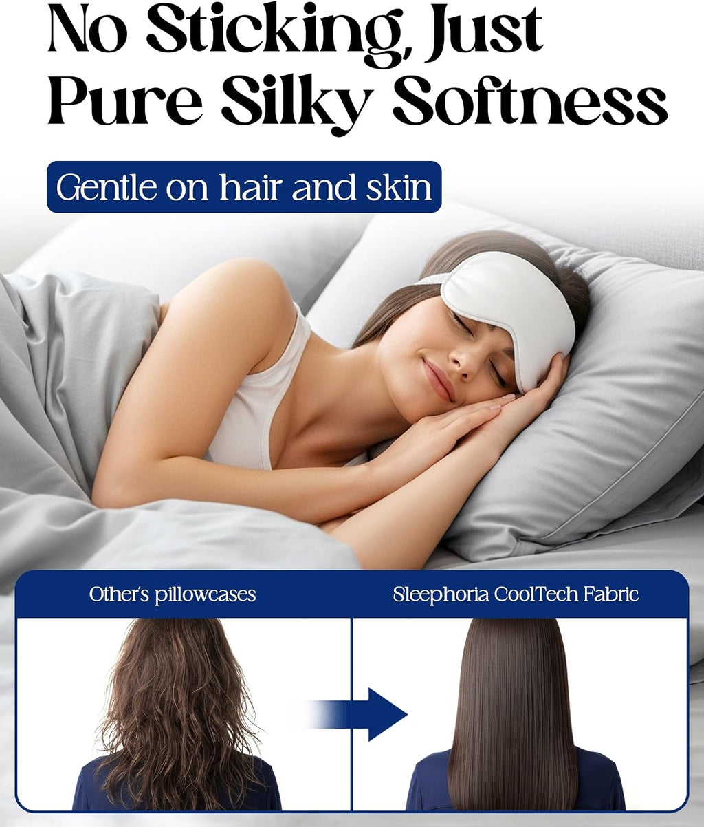 SLEEPHORIA Cooling Pillow Cases - BreezeWeave Queen Size Set of 2 Pillowcases for Hot Sleepers & Cool, Deep Rest - Cloud Soft, Silky…