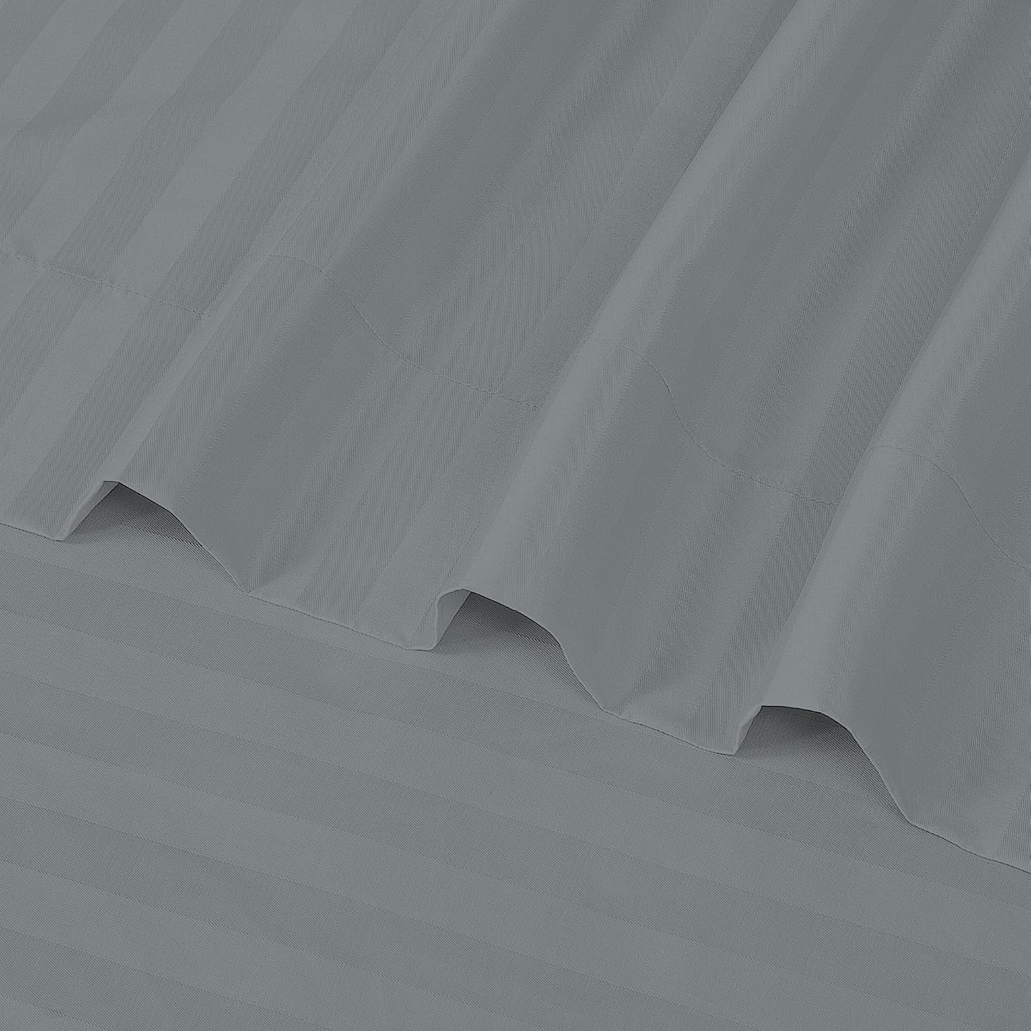 Royalelinens ROYALE LINENS 1500 Thread Count Sateen Dobby Stripe Poly/Cotton Sheet Set - 6 Piece Queen Bed Sheets - 1 Fitted, 1 Flat, 4 Pil…