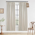 Boodii Natural Cream 100% Blackout Linen Pinch Pleated Curtains 80 Inches Long 2 Panels for Living Room Light Blocking Thermal Insulated Of…