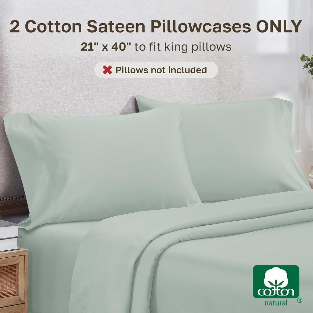 CaliforniaDesignDen California Design Den Heirloom Soft, Smooth & Thick Certified 800 Thread Count 100% Cotton Sateen, 2 Pillow Cases King…
