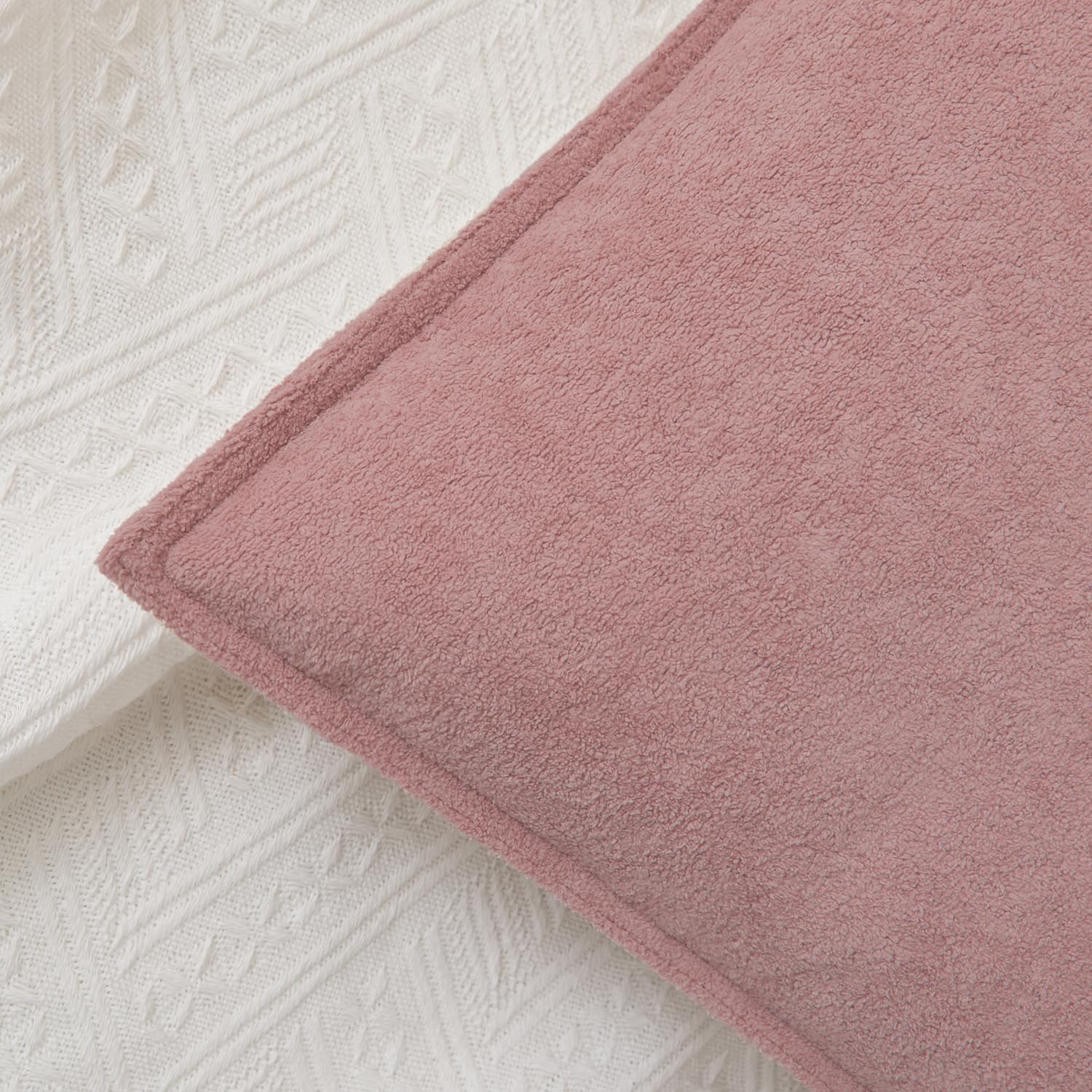 KevinTextile Kevin Textile Valentines Day Decorative Pillow Covers Plush Pink 12x20 Inch Pack of 2 Soft Boucle Textured Waterproof Lumbars…