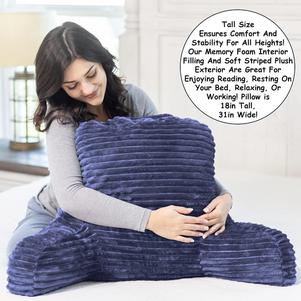 Homie Reading Pillow with Reading Light and Wrist Support, Has Arm Rests, and Back Support for Bed Rest, Lounging, Reading, Working on…