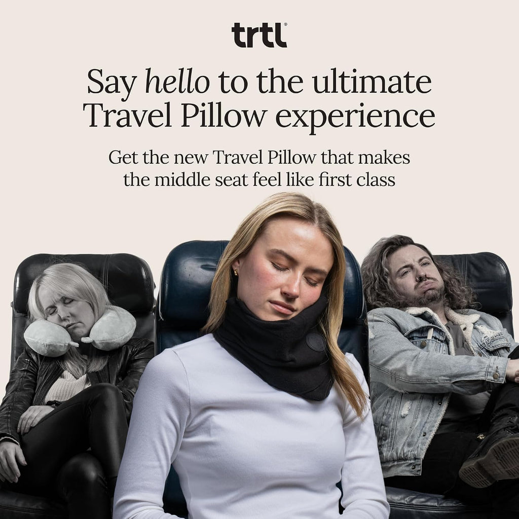 Trtl Travel Pillow Original 2.0 – designed for everyday use Super Soft Travel Pillow with Head & Neck Support – for Airplane Travel –…