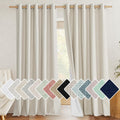 NICETOWN 100% Blackout Natural Linen Curtains 95 inches Length for Dining Room, 2 Panels Set, 62" Wide, Farmhouse Style Room Cooling…