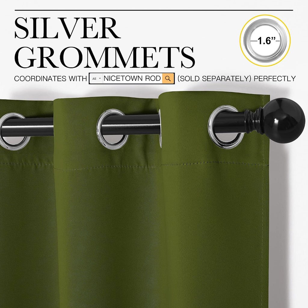 NICETOWN Christmas Bedroom Curtain Panels Blackout Draperies, Holiday Christmas Decor Thermal Insulated Solid Grommet Blackout…