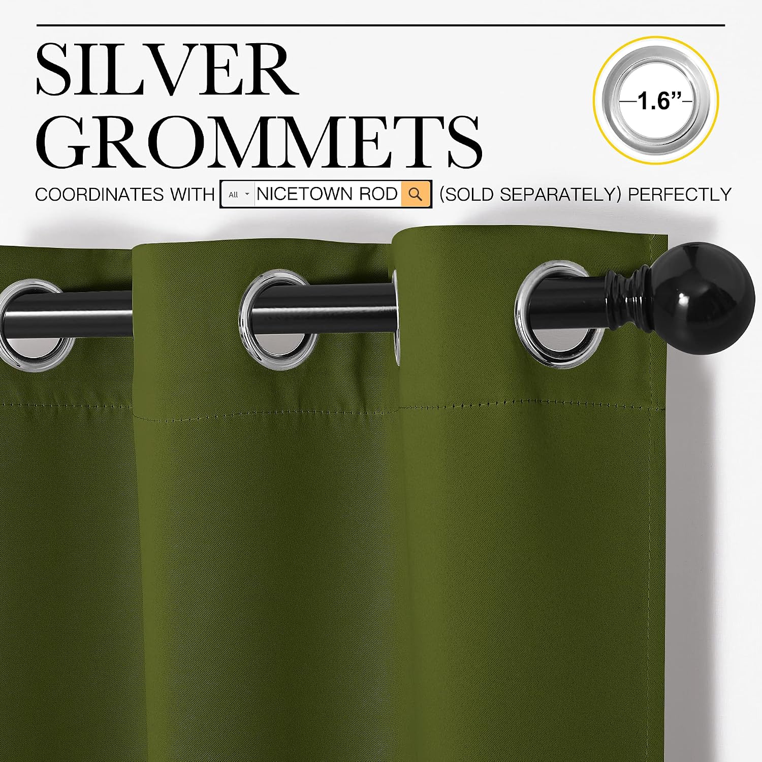 NICETOWN Christmas Bedroom Curtain Panels Blackout Draperies, Holiday Christmas Decor Thermal Insulated Solid Grommet Blackout…
