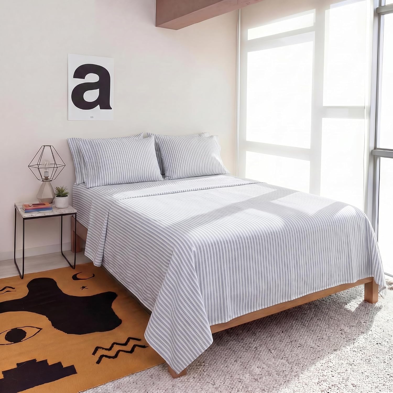 Perupima Peru Pima 415 Thread Count Percal Full Sheet Set - 100% Peruvian Pima Cotton, 4 Piece (Flat, Fitted, 2 Pillowcases) - Cooling, Cri…