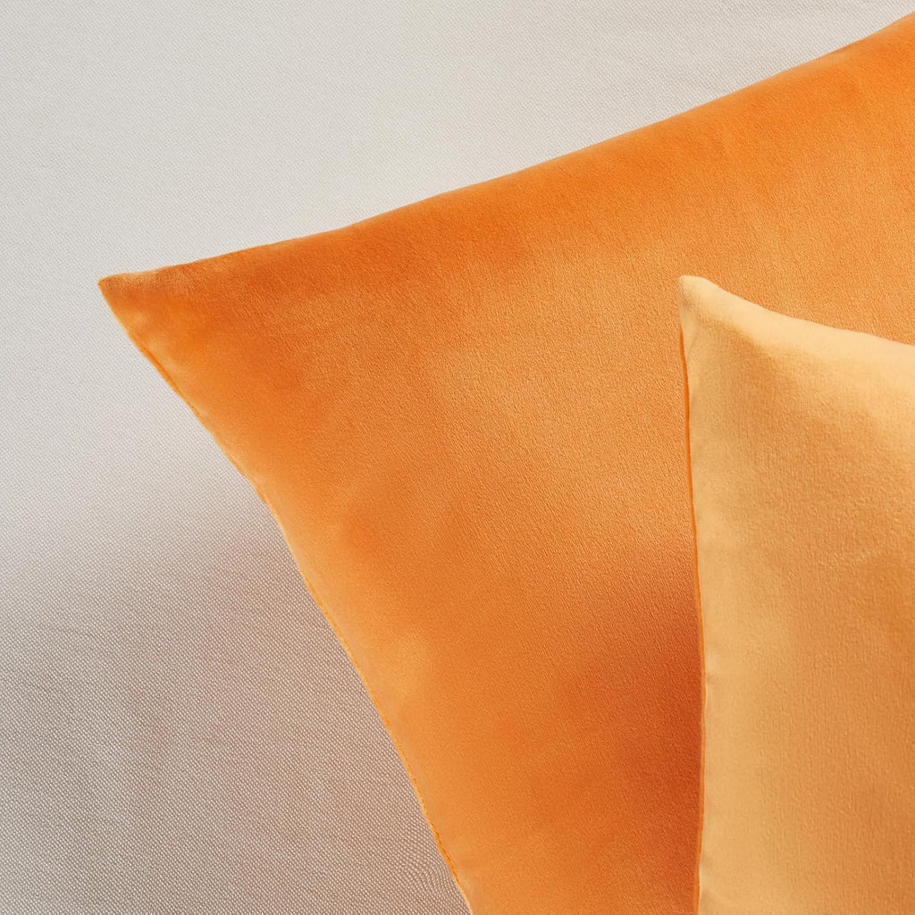 Edegen Edegen Orange Velvet Throw Pillow Covers 16x16 Inch Pack of 2 Soft Decorative Square Cushion Covers Modern Luxury Home Decor…