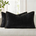 decorUhome Chenille Soft Cozy Throw Pillow Covers 12x20 Set of 2, Modern Farmhouse Boho Velvet Decorative Pillow Cases with Stitched Edge f…