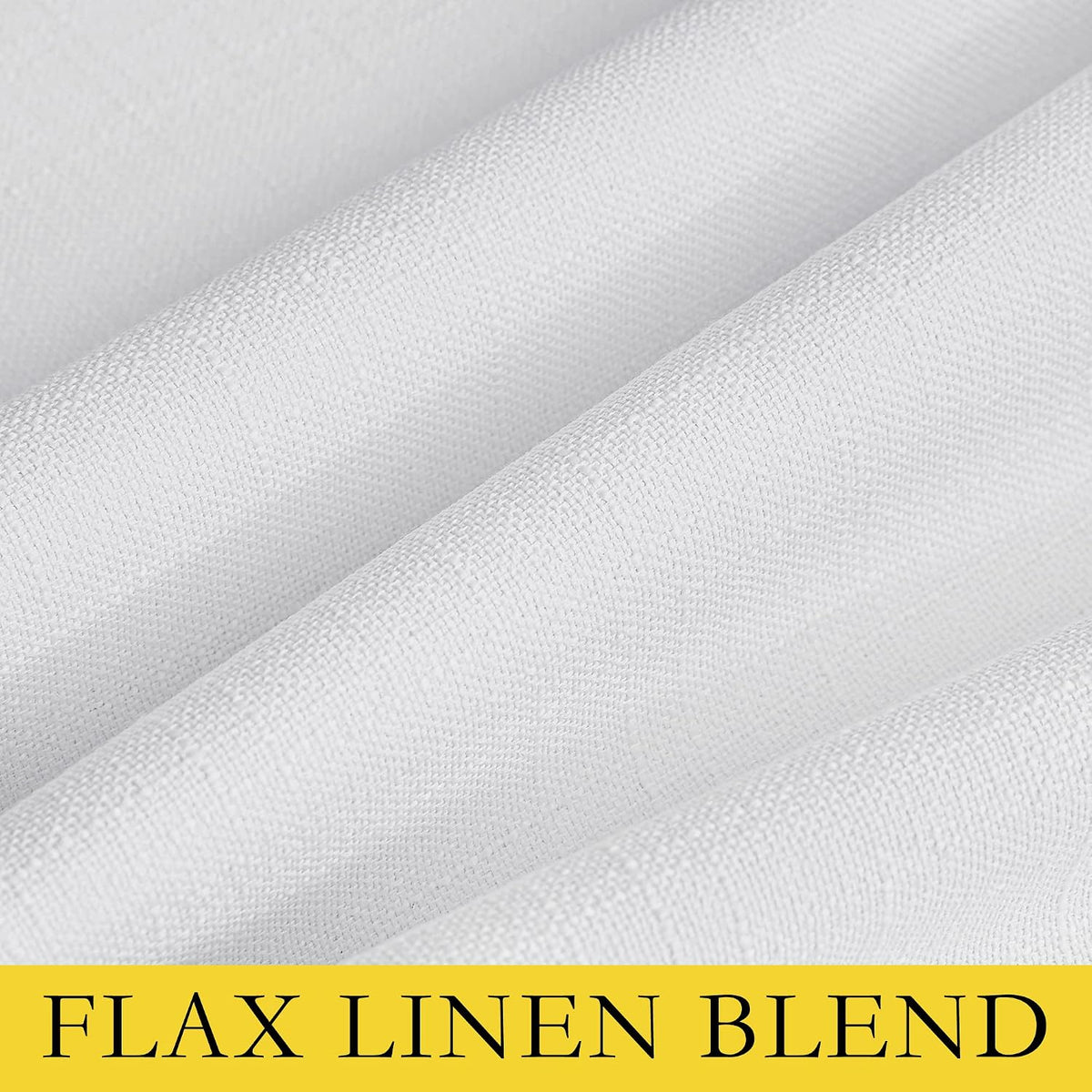 NICETOWN 100% Absolutely Blackout Linen Curtains with Thermal Insulated White Liner, White, 34 inches Wide, 80 inches Length Energy…