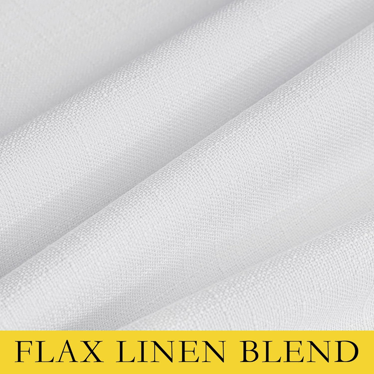 NICETOWN 100% Absolutely Blackout Linen Curtains with Thermal Insulated White Liner, White, 42 inches Wide, 54 inches Length Energy…