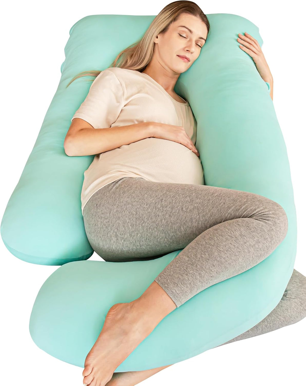 Cute Castle Cooling Cover Pregnancy Pillows, Soft U-Shape Maternity Pillow with Removable Cover - Full Body Pillows for Adults Sleeping…