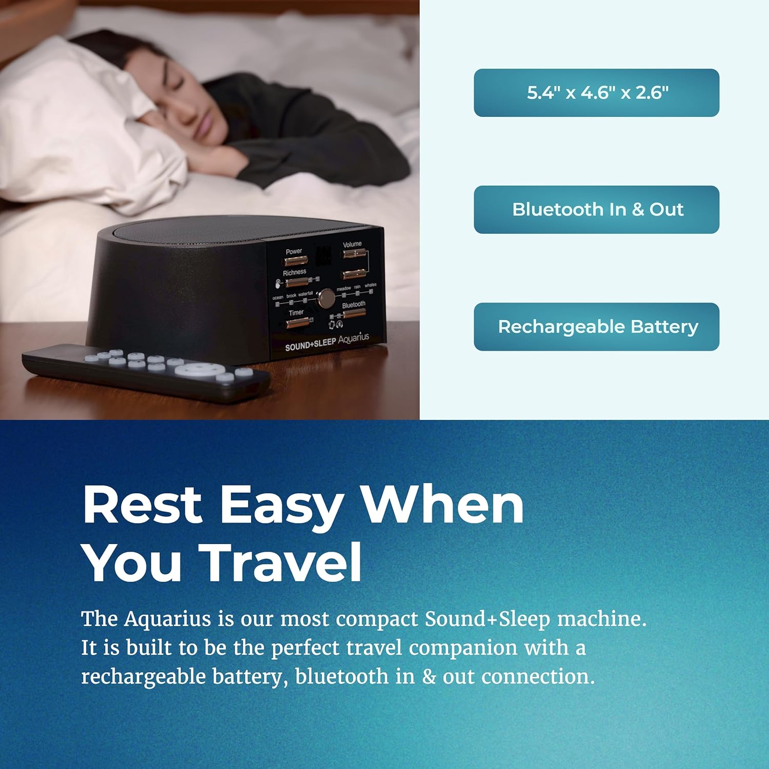 AdaptiveSoundTechnologies Adaptive Sound Technologies Sound + Sleep Aquarius - White Noise Machine for Focus Support - Convenient Sleep Tim…