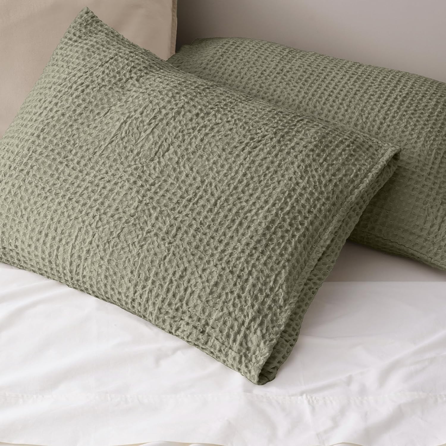 Phf Ultra Soft Waffle Weave Pillow Shams King Size, No Insert, 2 Pack 20" x 36" Pillowcases, Breathable & Skin-Friendly Pillow Cases, Stylis…